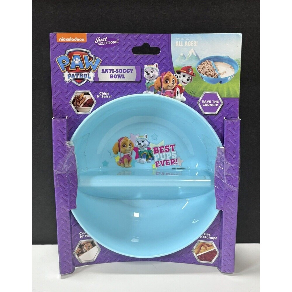 Paw Patrol 2 Portion Anti-Soggy Bowl Skye Rocky BPA Free Microwave Dishwasher